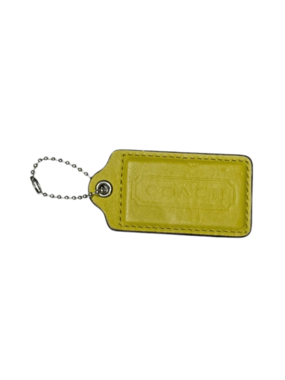 Coach Women's Yellow Leather Purse Charm Leather Bag Tag